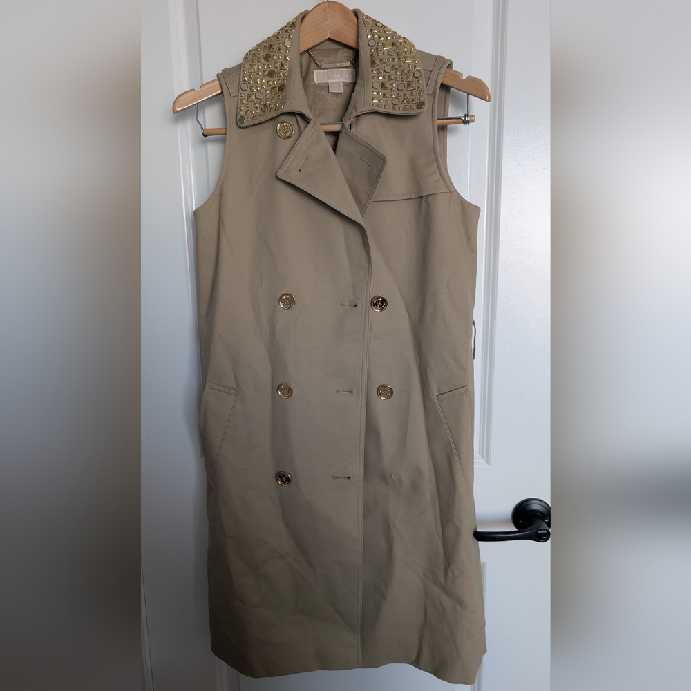 RARE Michael Kors Tan & Gold Trench Coat